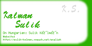 kalman sulik business card